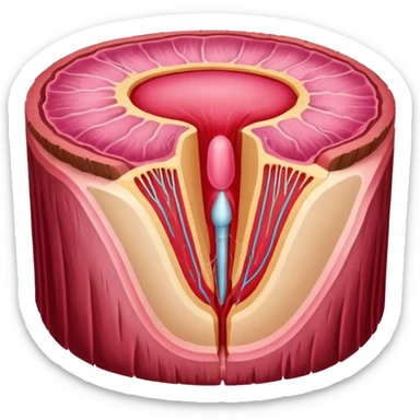 hair follicle cross-section, with pink colors sticker