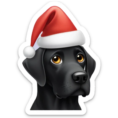 black labrador dog wearing a santa hat sticker