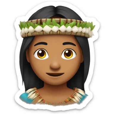 Emoji de un joven indigena con corona sticker
