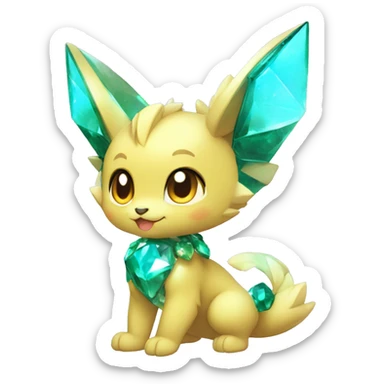 a anthro chibi-style shiny gem-sparkle-Fakémon-hybrid full body sticker