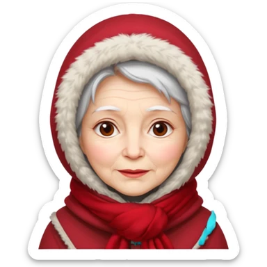 old woman in winter outfit sticker