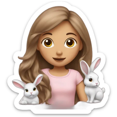 Girl anD bunnies sticker