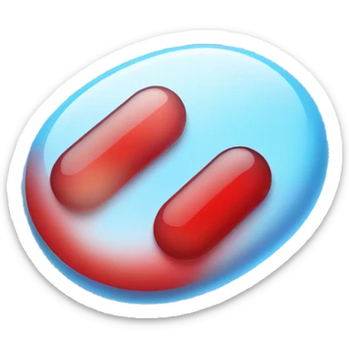 blue & RED TRANSLUCENT  pill sticker