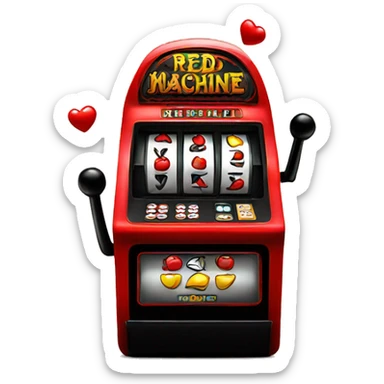 Red and black slot machine sticker