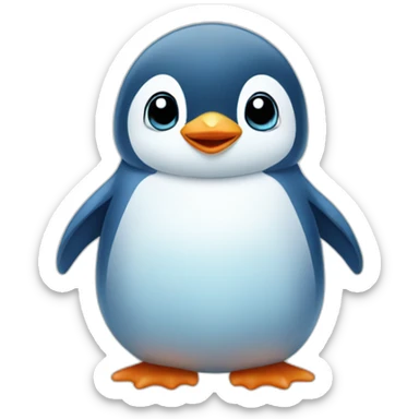 cute blue baby penguin sticker