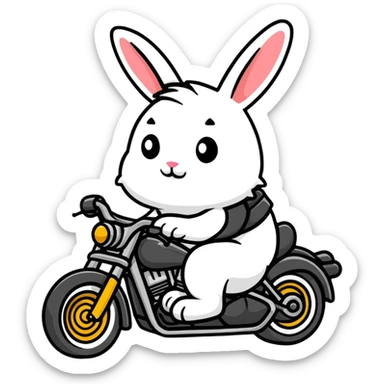 Biker Bunny sticker