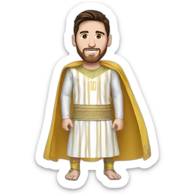 Messi wears an Arabic costume sticker