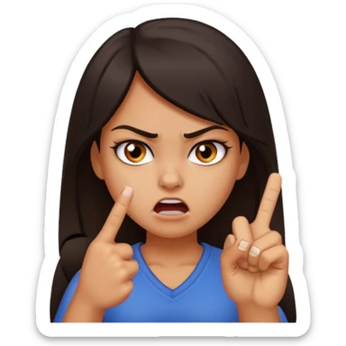 angry girl and middle finger sticker