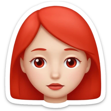 Shy with red  cheeks small  sticker