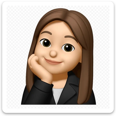 Convert this photo to a friendly, expressive 3D emoji in Apple style, preserving the person's identity and facial features as much as possible. Render with smooth shading and soft colors. Remove the background entirely. The style should resemble Apple's 3D emoji look. sticker