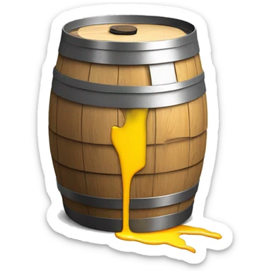 beer keg stabbed by knife beer leaking out sticker