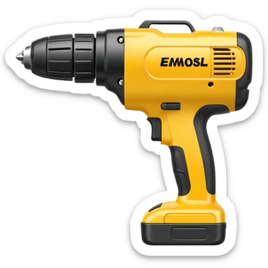 yellow commercial power drill sticker