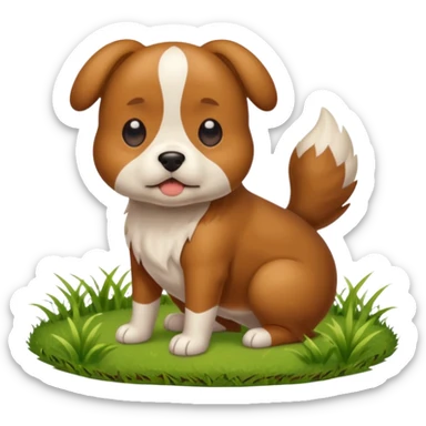 dog pooping sticker