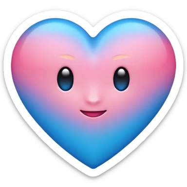 Emoji de coração azul e rosa sticker