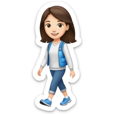 Brunette white girl walking for charity  sticker