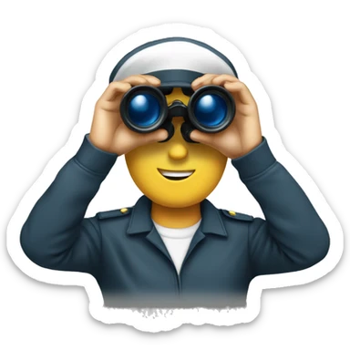 create a deck cadet emoji using a binocular sticker