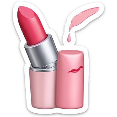 lipstick print from a kiss in soft pink, pastel light sticker
