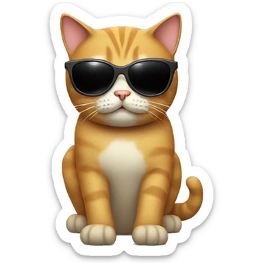 Cat with sunglasses sticker