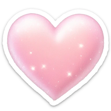 pastel pink heart with white sparkles  sticker