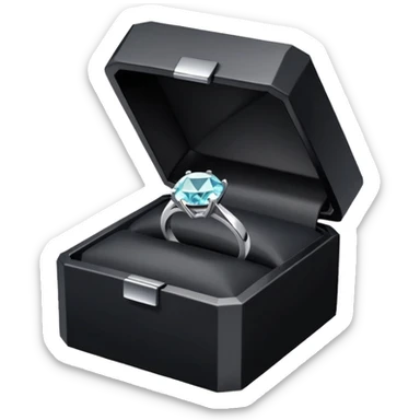 Diamond ring in black box  sticker