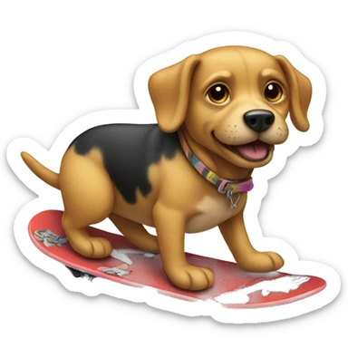 Dog riding a skateboard  sticker