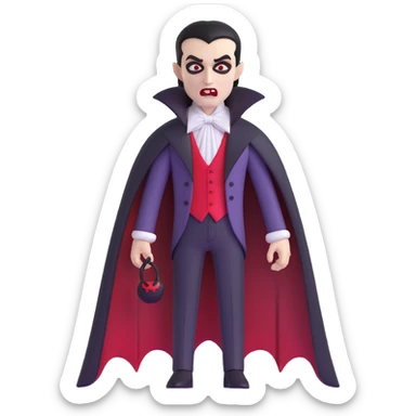 vampire man in cyberpunk setting sticker