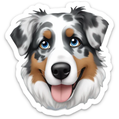 blue merle Australian shepherd one blue eye one brown eye sticker