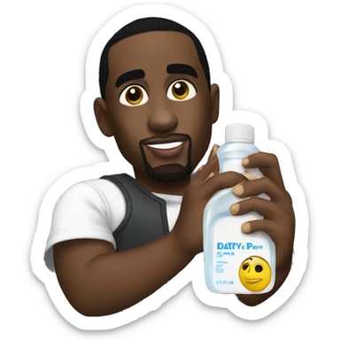 p diddy holding baby oil sticker