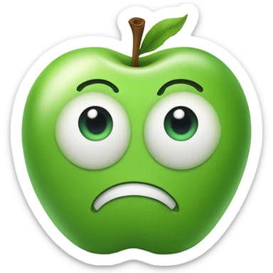 green apple with heart eyes  sticker