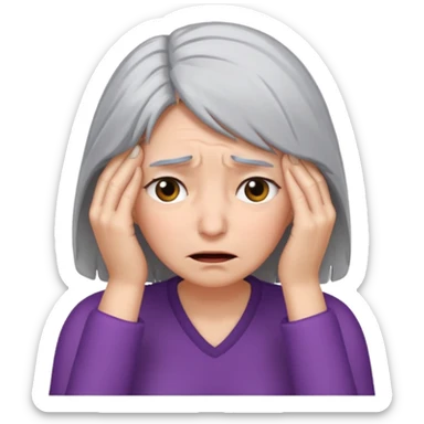 face palm woman with gray hair sticker