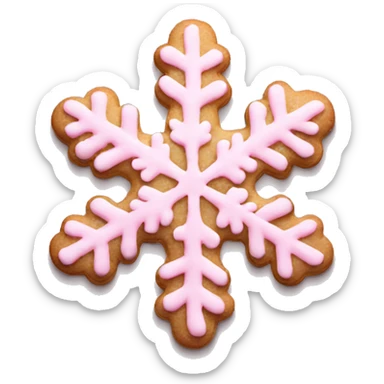 light pink snowflake cookie sticker