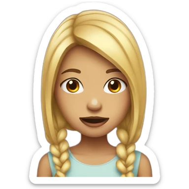 girl biting her bottom lip sticker