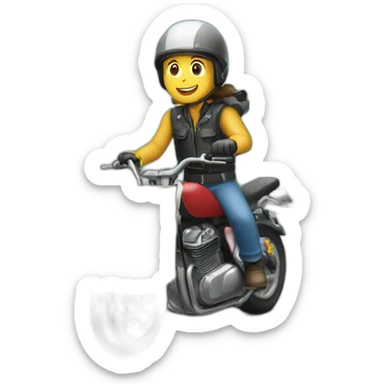 repartidor con una moto y una caja en la parte posteriosr de la moto sticker