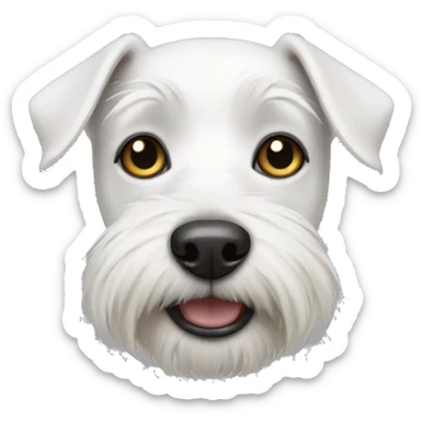 white terrier with  one black eye sticker
