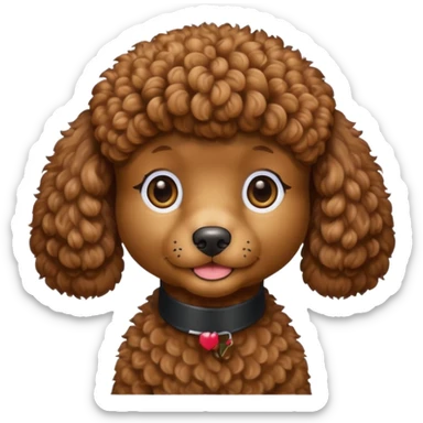 brown poodle sticker