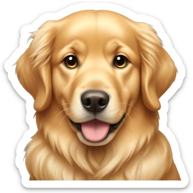 Golden retriever with a bow on its ear sticker