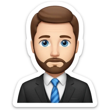 Man lawyer with blue eyes and short brown hair y barba sticker