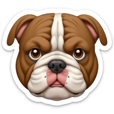 bulldog ingles atigrado oscuro con blanco sticker