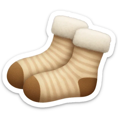 Beige fluffy socks sticker