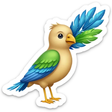 Crée un emoji de l'oiseau de la paille en queue sticker