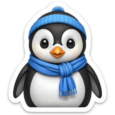 penguin with blue scarf  sticker