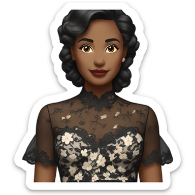 black lace dress sticker