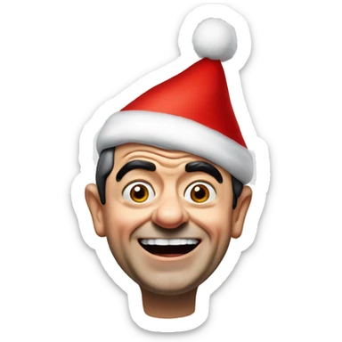 Mr bean happy with Christmas hat sticker