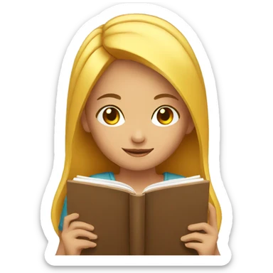 girl reading sticker