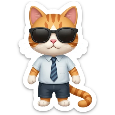 Cat with sunglasses sticker