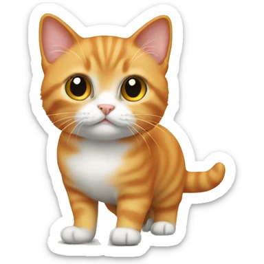 Orange munchkin cat standing  sticker