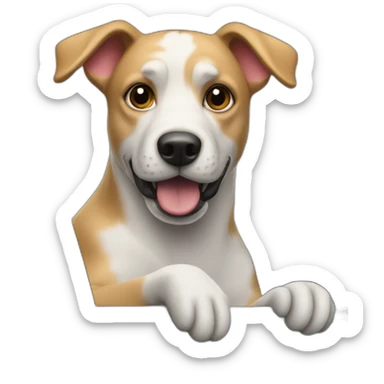 A dog with a beak driving a car sticker