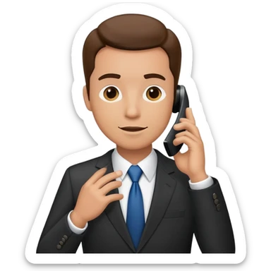 Professional salesman in business suit talking on smartphone sticker