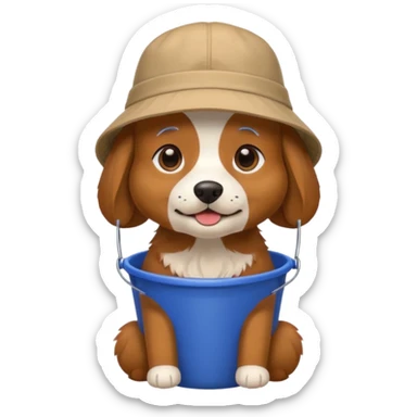 bucket hat dog sticker