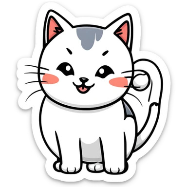 playful cat winking sticker